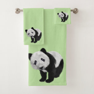 Conjunto De Toalhas Panda Cub Green