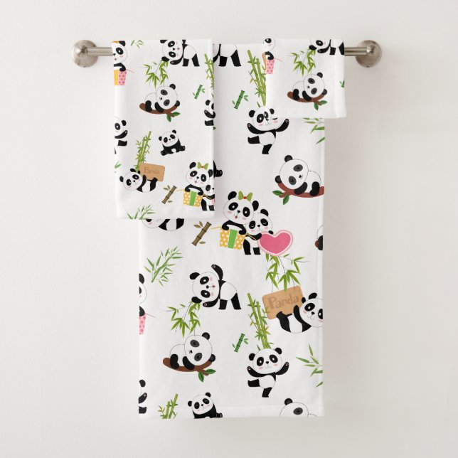 Conjunto De Toalhas Panda's Pattern (Insitu)