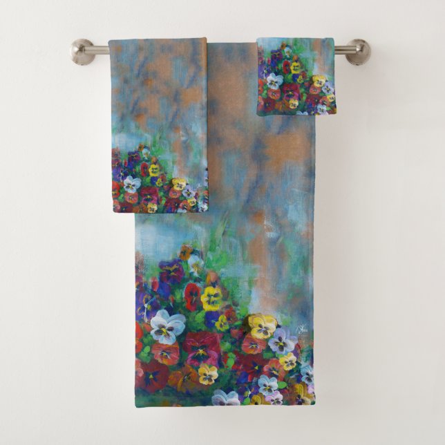 Conjunto De Toalhas Pansies 3 piece (Insitu)