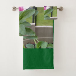 Conjunto De Toalhas Pansy Bath Towels (Pink & Purple)