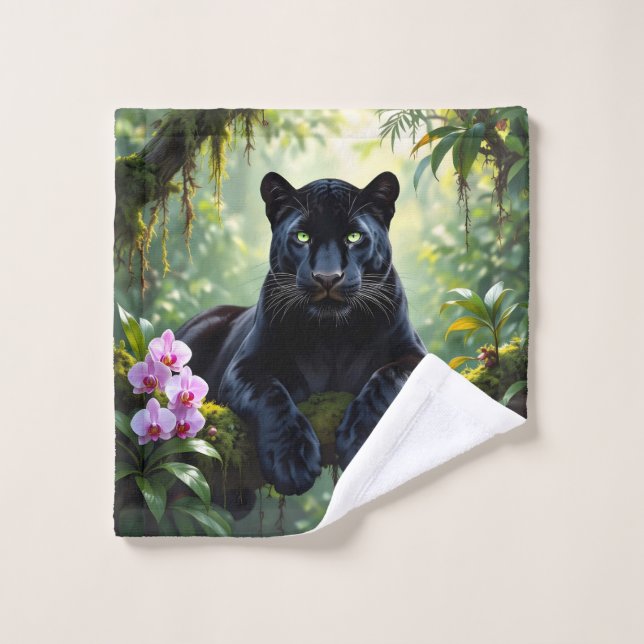Conjunto De Toalhas Pantera Negra na Selva (Pano de lavar)