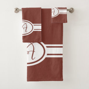 Conjunto De Toalhas Pantone Burnt Henna Brown Monograma