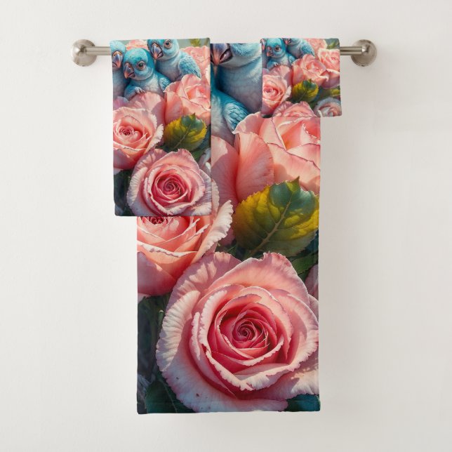 Conjunto De Toalhas Papagaio Azul e Bebês (Insitu)