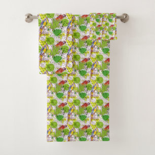 Conjunto De Toalhas Papagaios tropicais