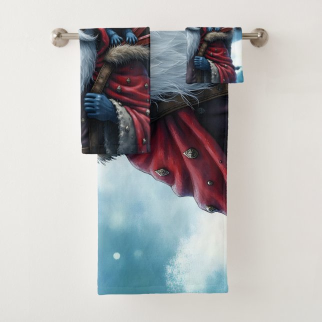 Conjunto De Toalhas Papai Noel Frostbite & Seu Duende Travesso. (Insitu)