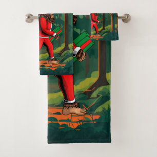 Conjunto De Toalhas Papai Noel Pé Grande Saco de Presentes