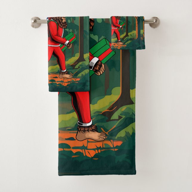 Conjunto De Toalhas Papai Noel Pé Grande Saco de Presentes (Insitu)