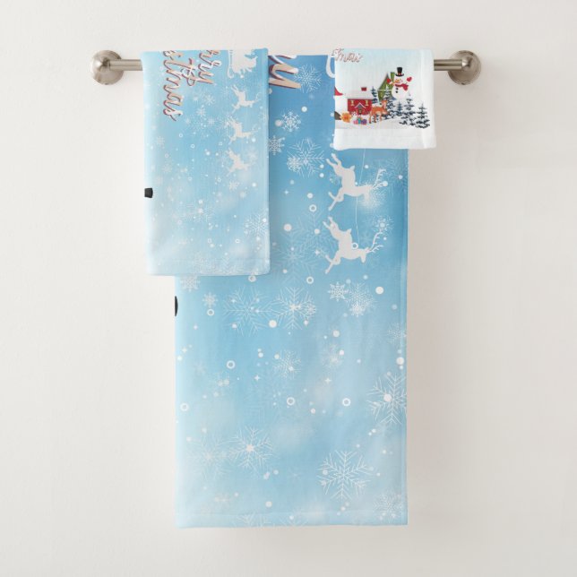 Conjunto De Toalhas Papai Noel, Snowman Feliz Feriado de Natal (Insitu)