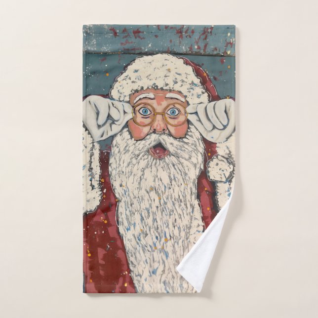 Conjunto De Toalhas Papai Noel Surpreso (Toalha de mão)