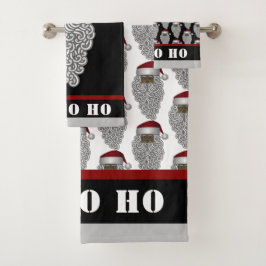 Conjunto De Toalhas Papais noeis afro-americanos Ho Ho Natal
