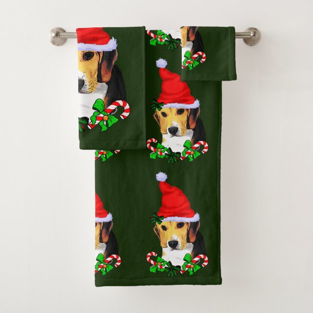 Conjunto De Toalhas Papais noeis de Beagle Natal (Insitu)