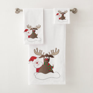 Conjunto De Toalhas Papais noeis e renas engraçadas de natal