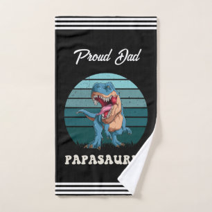Conjunto De Toalhas Papasauro Engraçado Dinossauro Verde Retroativo
