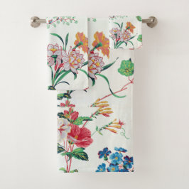 Conjunto De Toalhas Papel de parede antigo floral França 1830