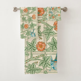 Conjunto De Toalhas Papel de Parede Vitoriano Treliça William Morris