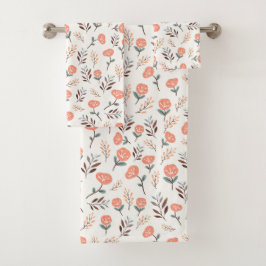 Conjunto De Toalhas Papoulas Vermelhas em Estilo Escandinavo