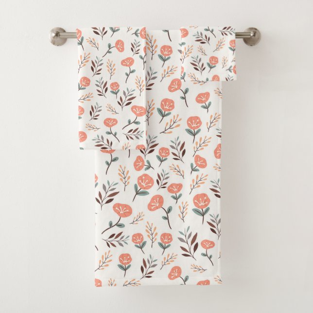 Conjunto De Toalhas Papoulas Vermelhas em Estilo Escandinavo (Insitu)