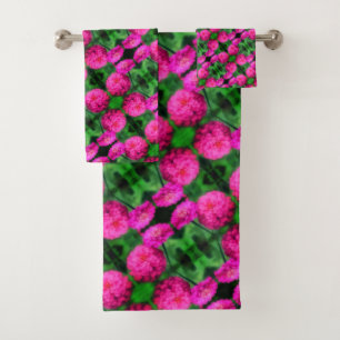 Conjunto De Toalhas Par de Flor Zinnia Rosa Fechar Padrão Abstrato