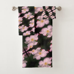 Conjunto De Toalhas Par Flor Branco Clematis Par Abstrato Padrão Flora