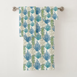 Conjunto de toalhas para algas marinhas corais