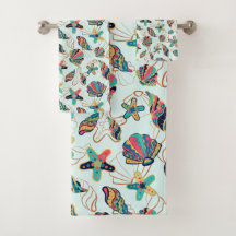 Conjunto de toalhas para banhos coloridos