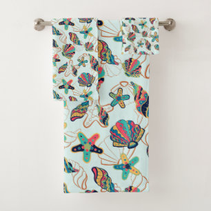 Conjunto de toalhas para banhos coloridos