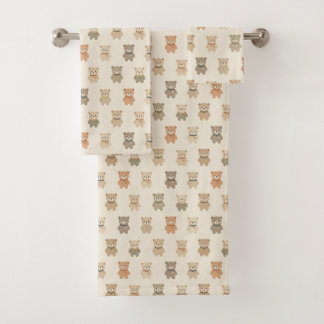 Conjunto de Toalhas para Crianças Urso de Pelúcia