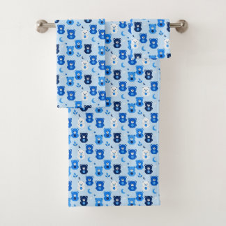 Conjunto de Toalhas para Crianças Urso Teddy Azul