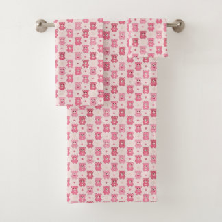 Conjunto de Toalhas para Crianças Urso Teddy Rosa