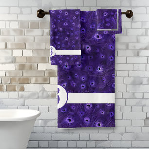 Conjunto De Toalhas Paraíso de Peacock Roxo