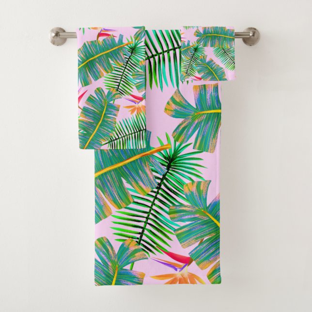 Conjunto De Toalhas Paraíso Palma Rosa (Insitu)