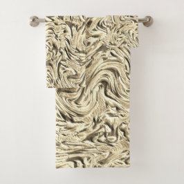 Conjunto De Toalhas Parece uma textura de parede em tons beges