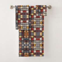 Conjunto De Toalhas Parede de tijolo colorida