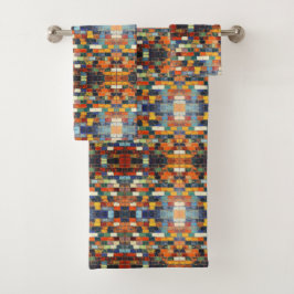 Conjunto De Toalhas Parede de tijolo colorida