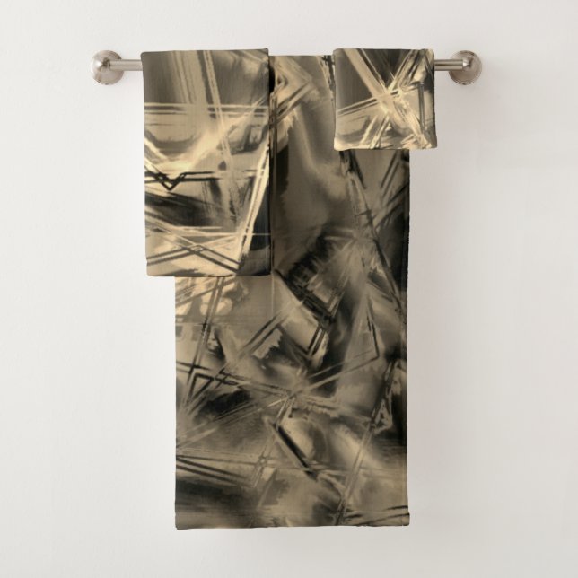 Conjunto De Toalhas Pares beges tortos manchados com "pinceladas" (Insitu)