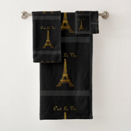 Conjunto De Toalhas Paris: C'est La Vie