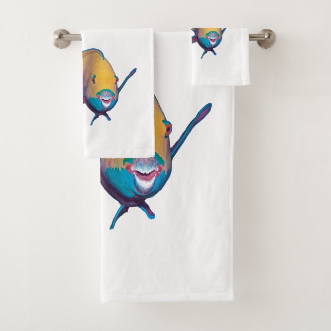 Conjunto De Toalhas Parrotfish - Design abstrato - Corte da foto | (Insitu)