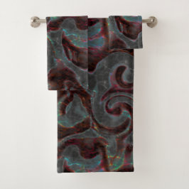 Conjunto De Toalhas Partes espirais esculpidas e traçados brilhantes d