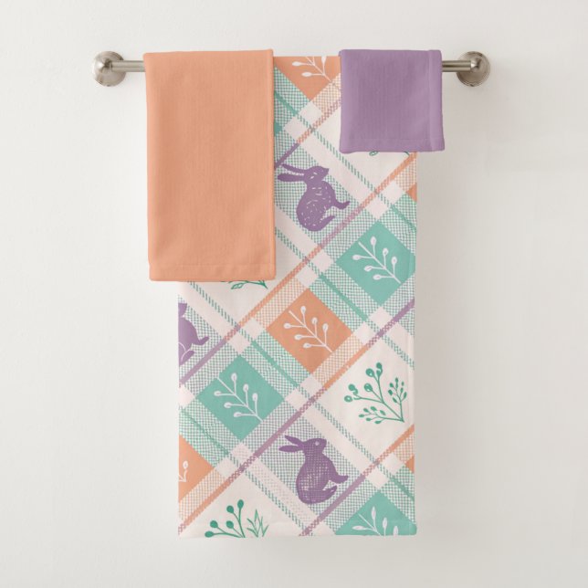 Conjunto De Toalhas Páscoa da Xadrez verificada (Insitu)