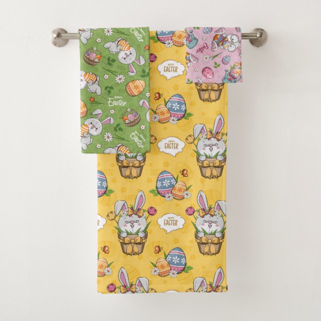 Conjunto De Toalhas Páscoa de coelho bonito (Insitu)