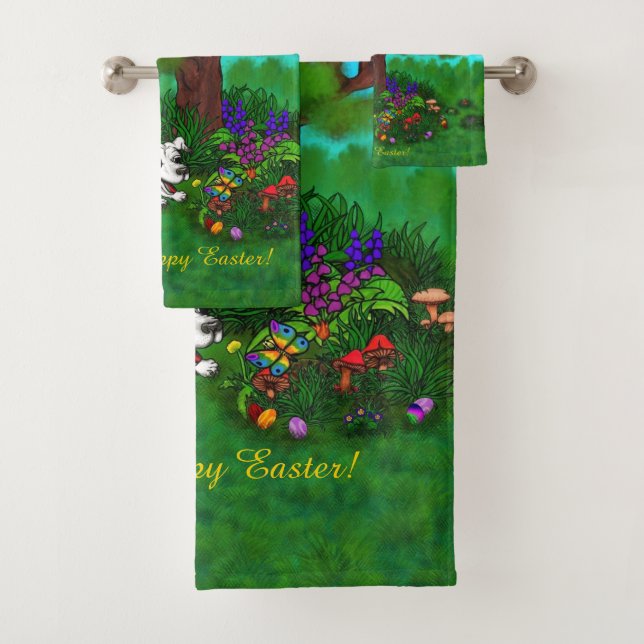 Conjunto De Toalhas Páscoa - Puppy Capo e borboleta (Insitu)