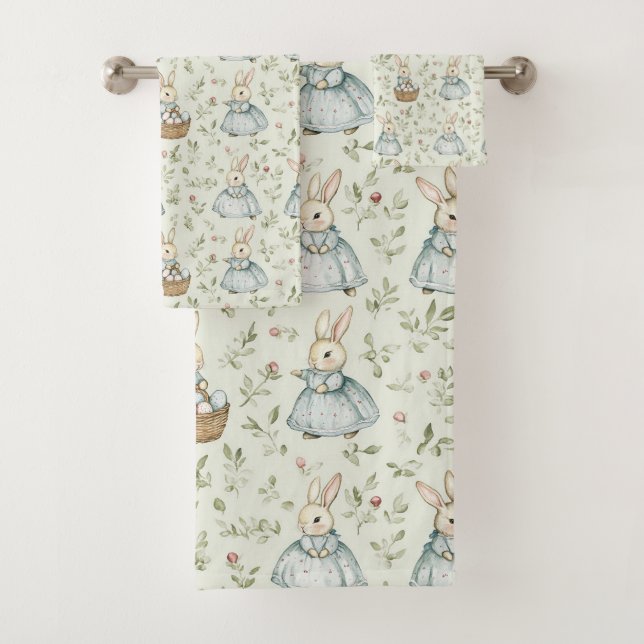 Conjunto De Toalhas Páscoa Whimsical Bunny Bliss (Insitu)