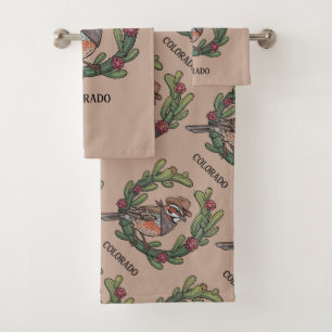 Conjunto De Toalhas Passarinho Fantasioso Colorado Lark Bunting