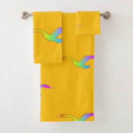 Conjunto De Toalhas Pássaro em Voo Repetir Amarelo