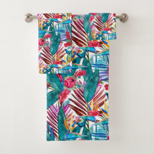 Conjunto De Toalhas Pássaro Tropical Do Paraíso