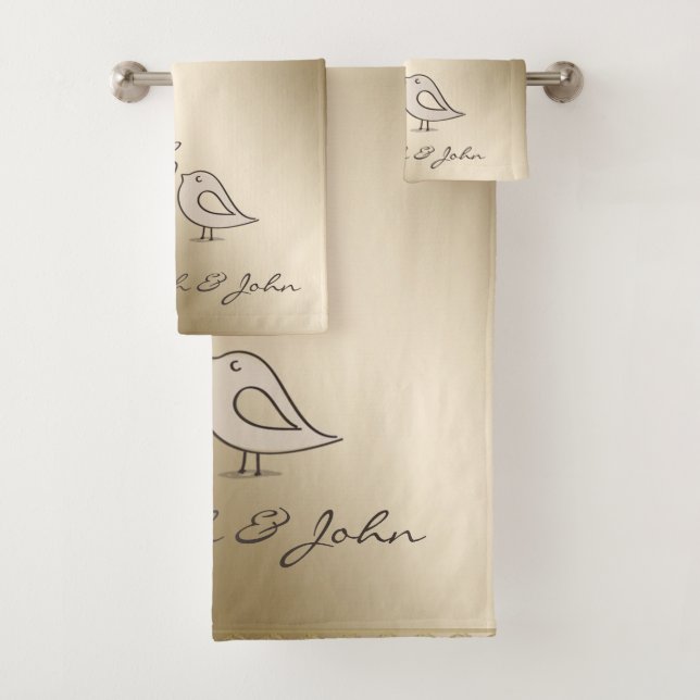 Conjunto De Toalhas Pássaros de Desenho Animado Fofo Apaixonados - Per (Insitu)