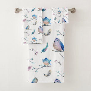 Conjunto De Toalhas Pássaros e penas