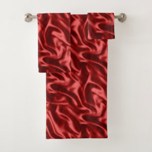 Conjunto De Toalhas Passion Red Romantic Faux Satin