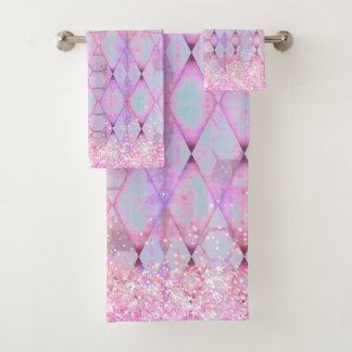 Conjunto De Toalhas Pastas de Teto Rosa, Colas Abstrato Harlequin