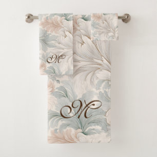 Conjunto De Toalhas Pastel colorido delicados motivos florais ornament